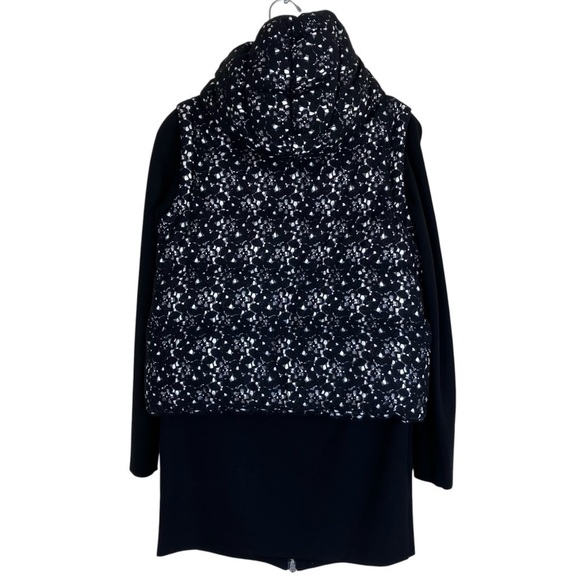 EIN Down Filled Hooded Vest & Scuba Jacket 2in1 Twofer Black Lace Zip-up 36 / XS - Picture 3 of 16